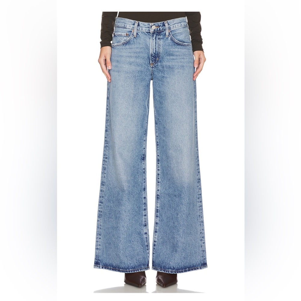 Agolde - Clara Jean - Low Rise Baggy Flare in Signal - size 27